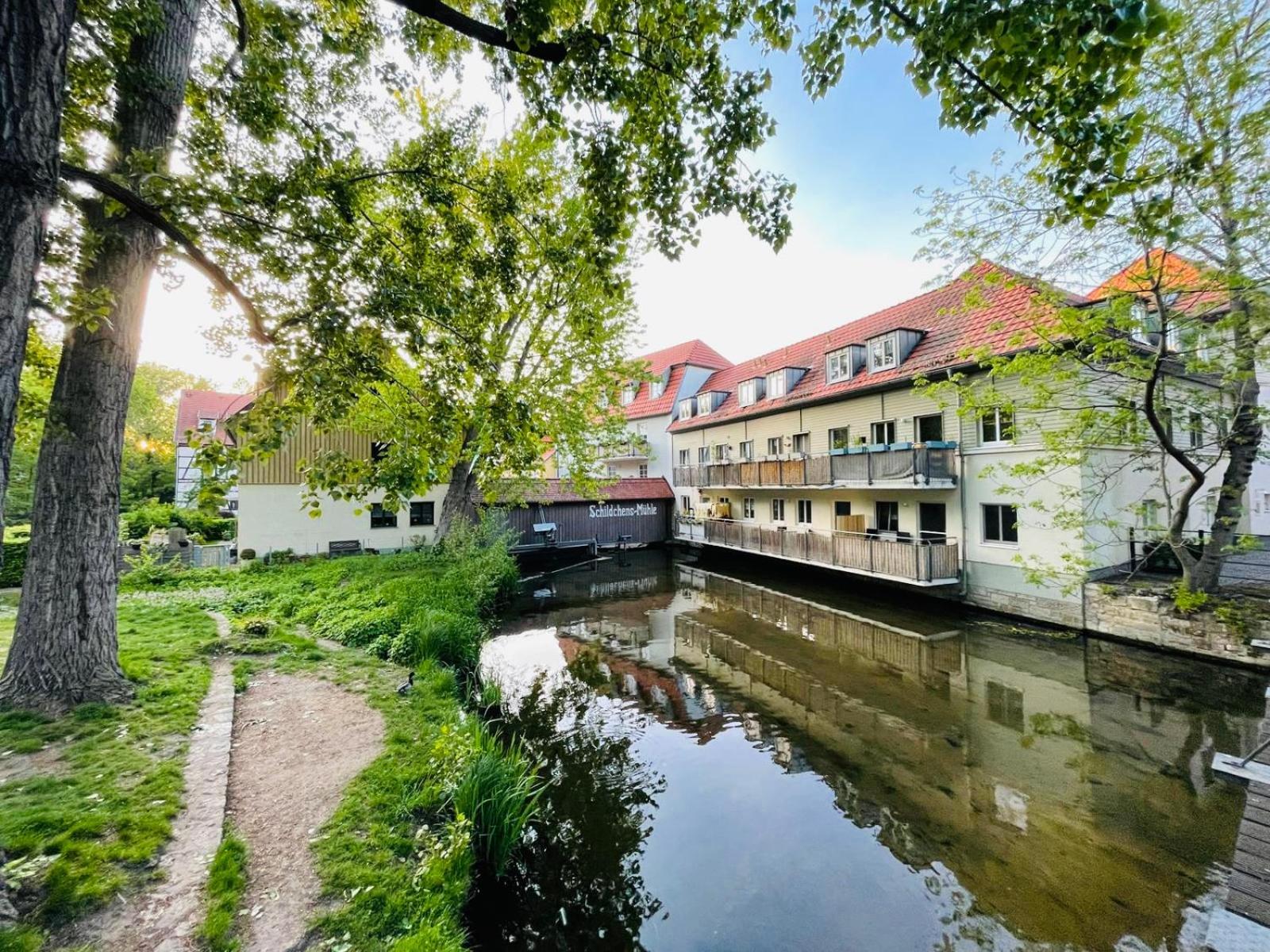 Ferienwohnung Schildblick Modernes Apartment Direkt In Der Altstadt Von Erfurt Nahe Der Kraemerbruecke - Beste Innenstadtlage Exteriör bild